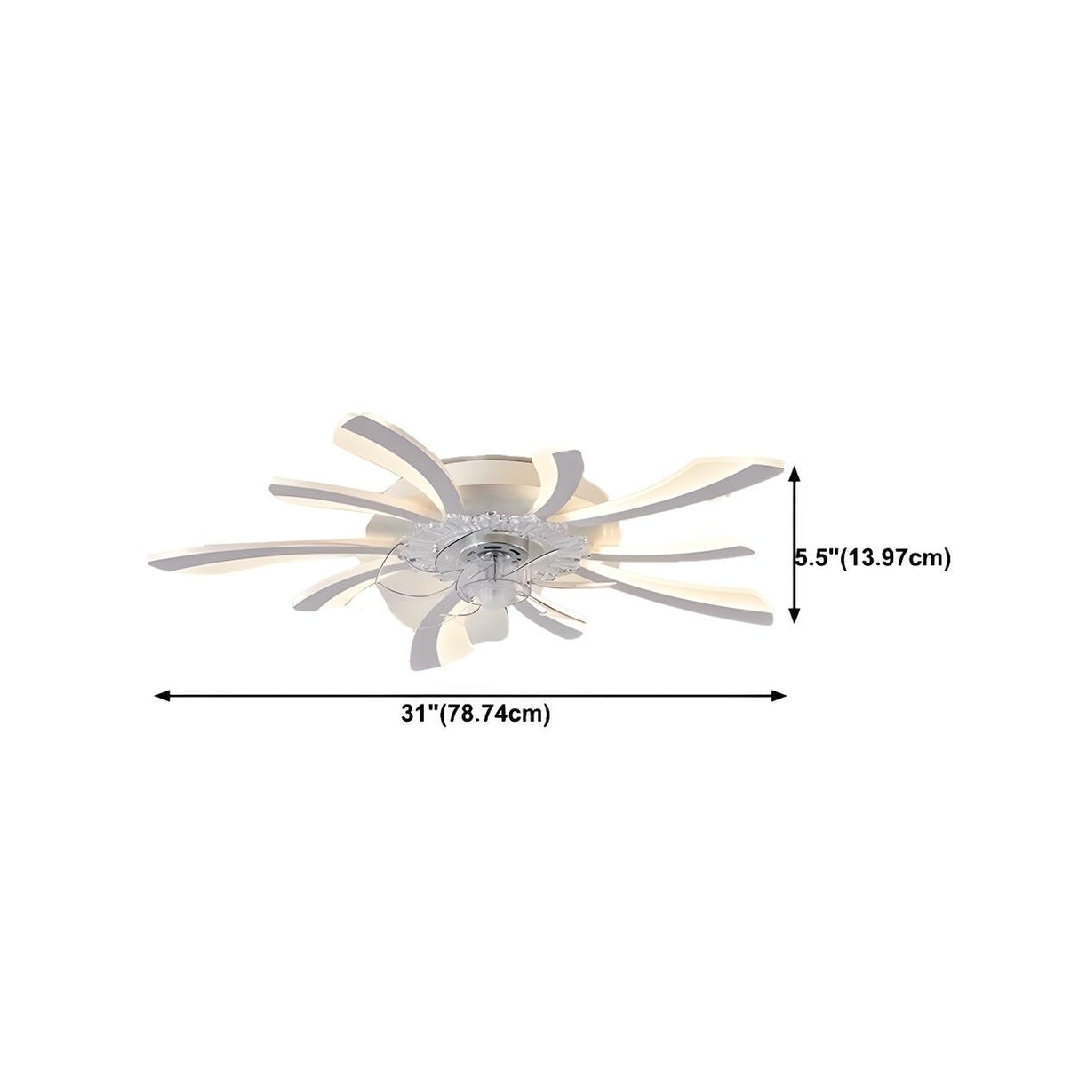 Creative White Branch Flush Ceiling Fan with Lights Image - 19