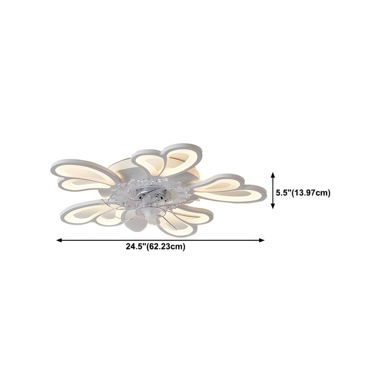 Creative White Branch Flush Ceiling Fan with Lights Image - 21