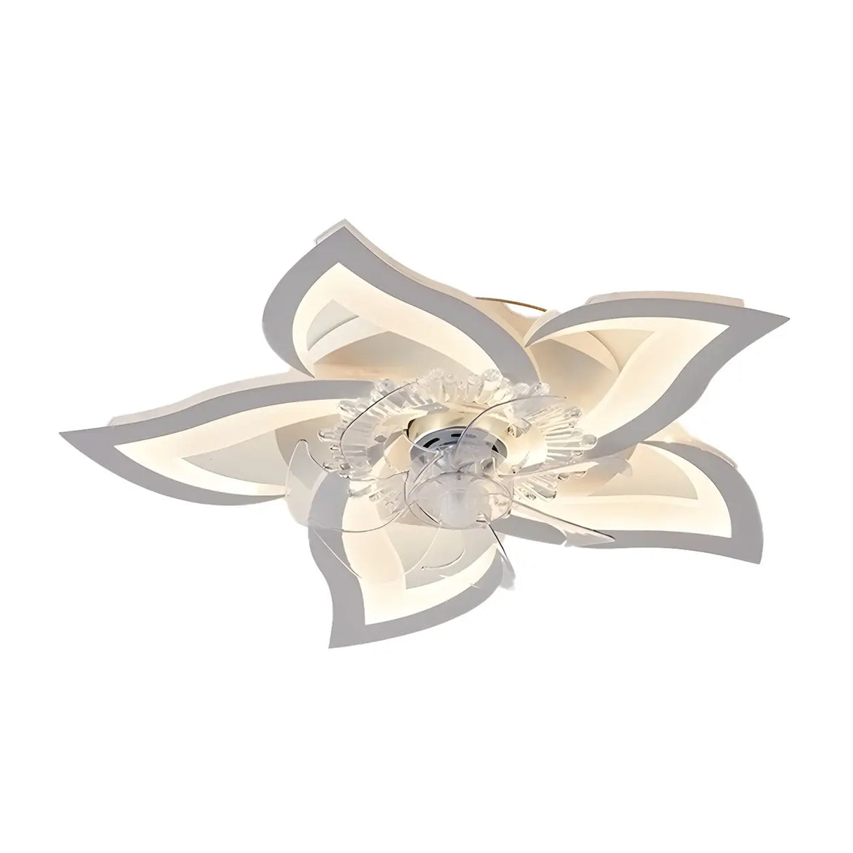 Creative White Branch Flush Ceiling Fan with Lights Image - 6