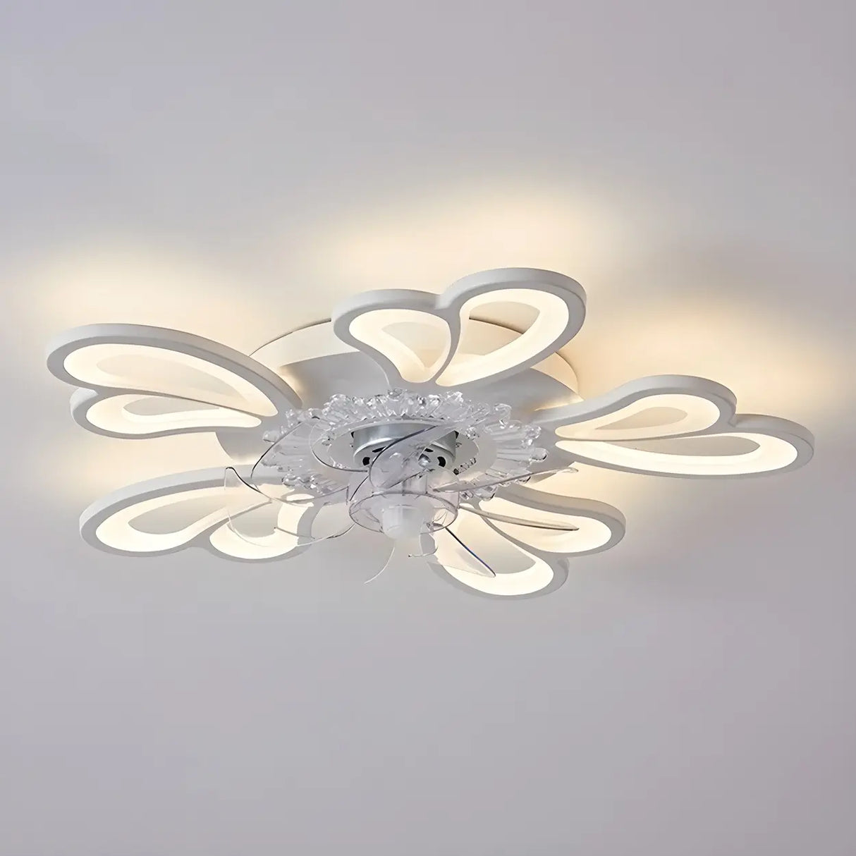 Creative White Branch Flush Ceiling Fan with Lights Image - 7