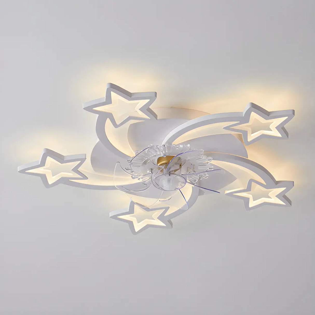 Creative White Branch Flush Ceiling Fan with Lights Image - 8