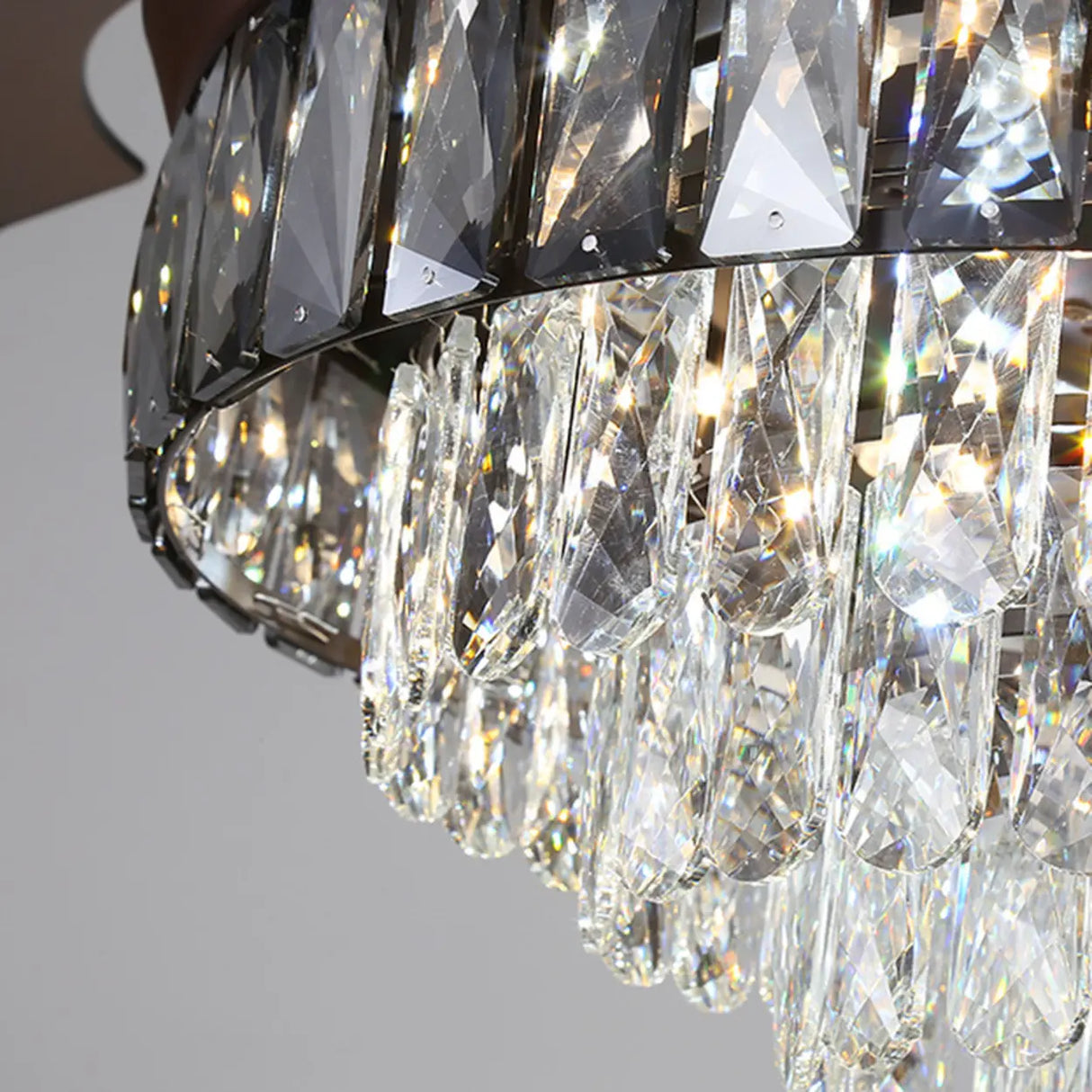 Crystal Chandelier Ceiling Fan with Retractable Blades Image - 5