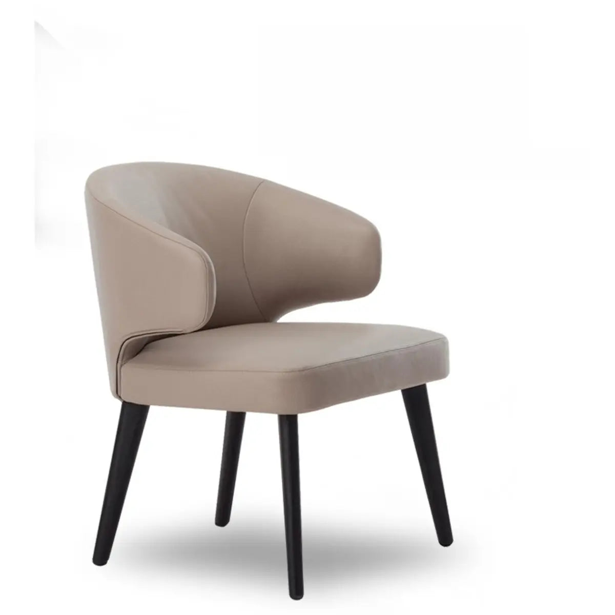 Curved Back Upholstered Arm Chair Dining Chair Black Image - 7