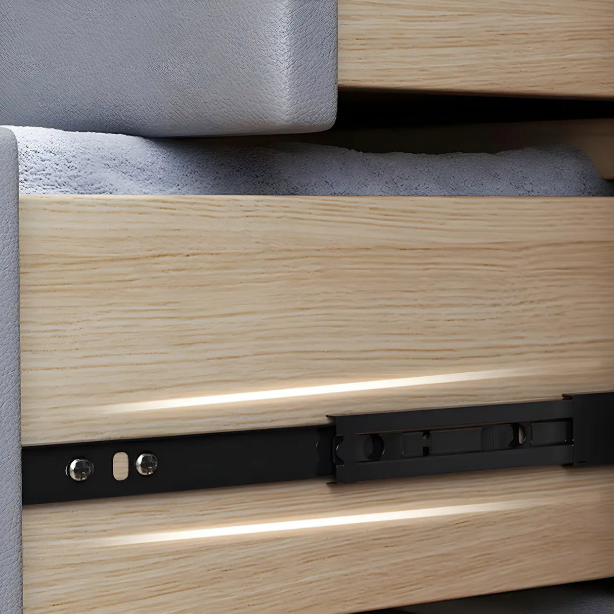 Curved Stone Off-White Stylish Functional Nightstand Image - 12