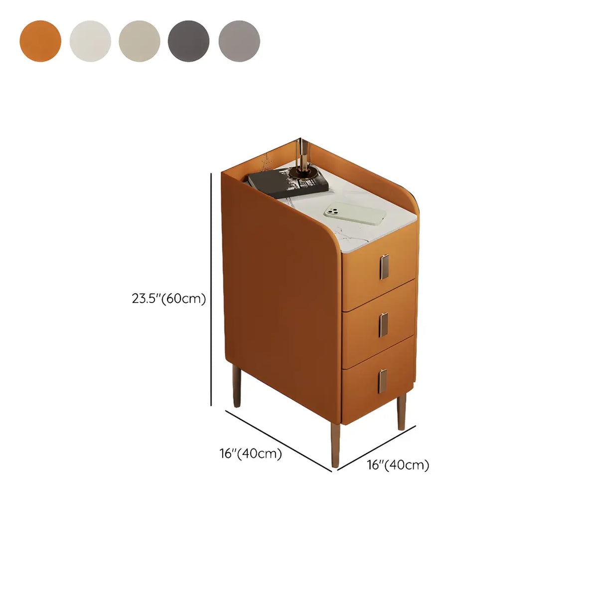 Curved Stone Off-White Stylish Functional Nightstand Image - 32