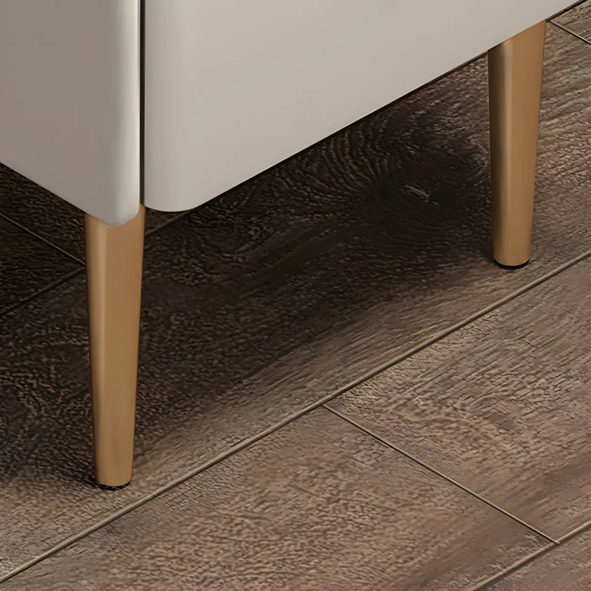 Curved Stone Off-White Stylish Functional Nightstand Image - 9