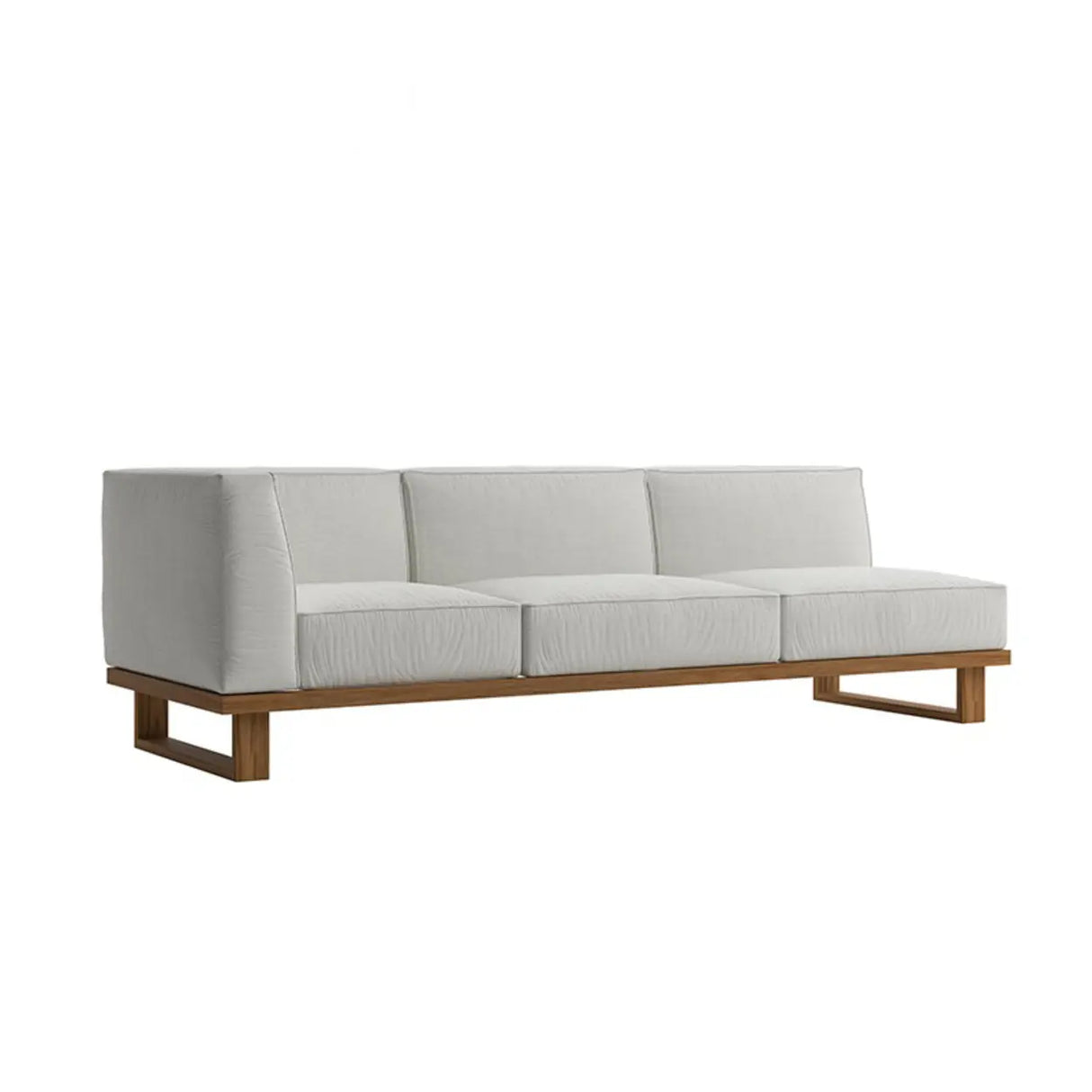 Cushions Included Corner Wood Beige Sectional Sofa Set Image - 13