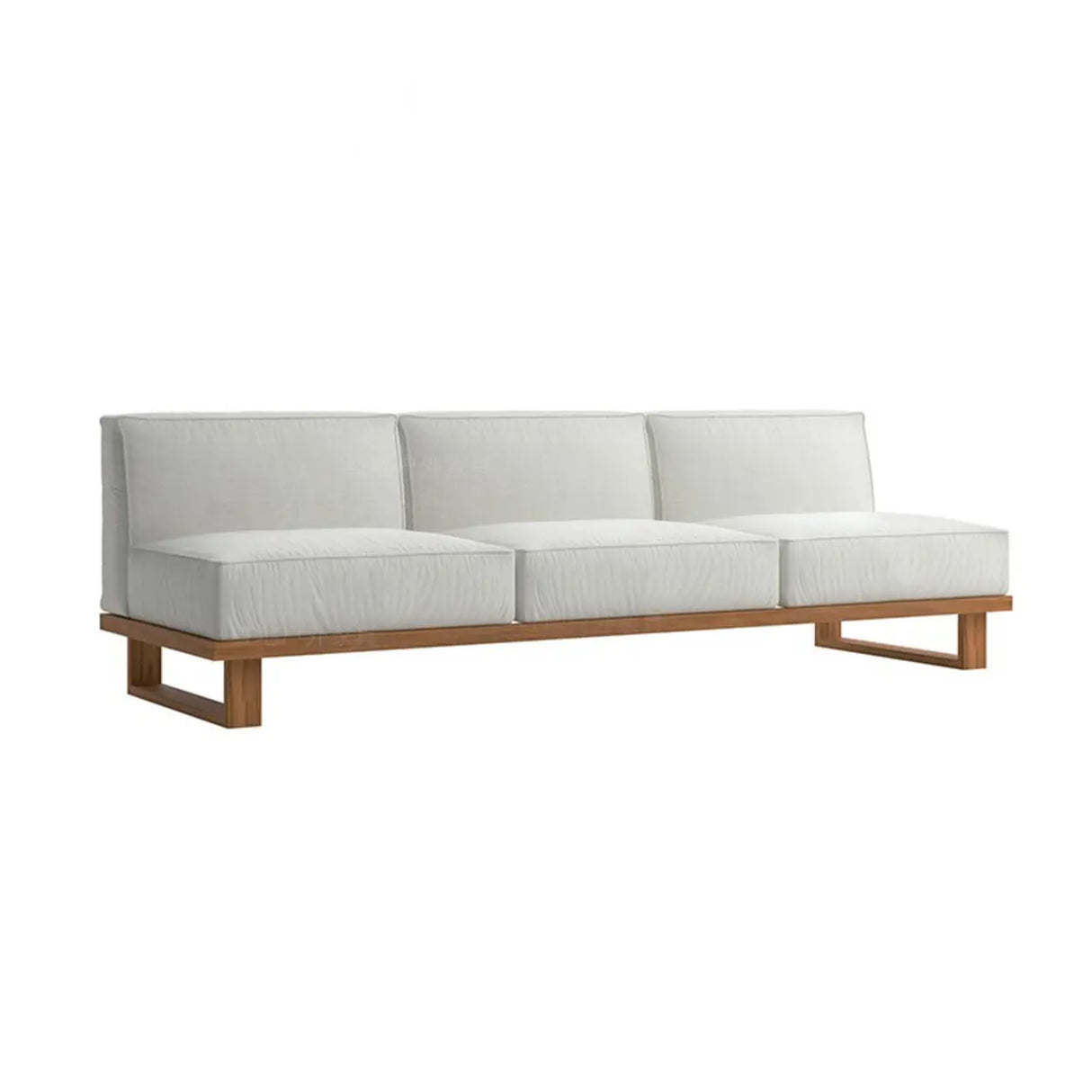 Cushions Included Corner Wood Beige Sectional Sofa Set Image - 5