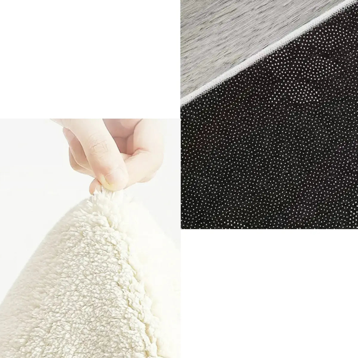 Cute Cat-Shaped Wool White Anti-Slip Backing Area Rug Image - 4