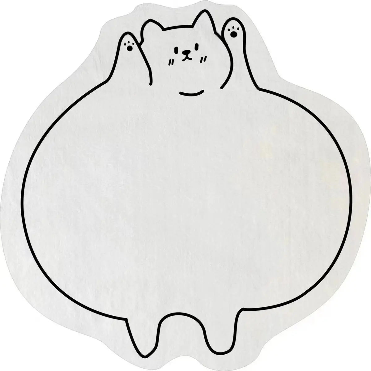 Cute Cat-Shaped Wool White Anti-Slip Backing Area Rug Image - 5