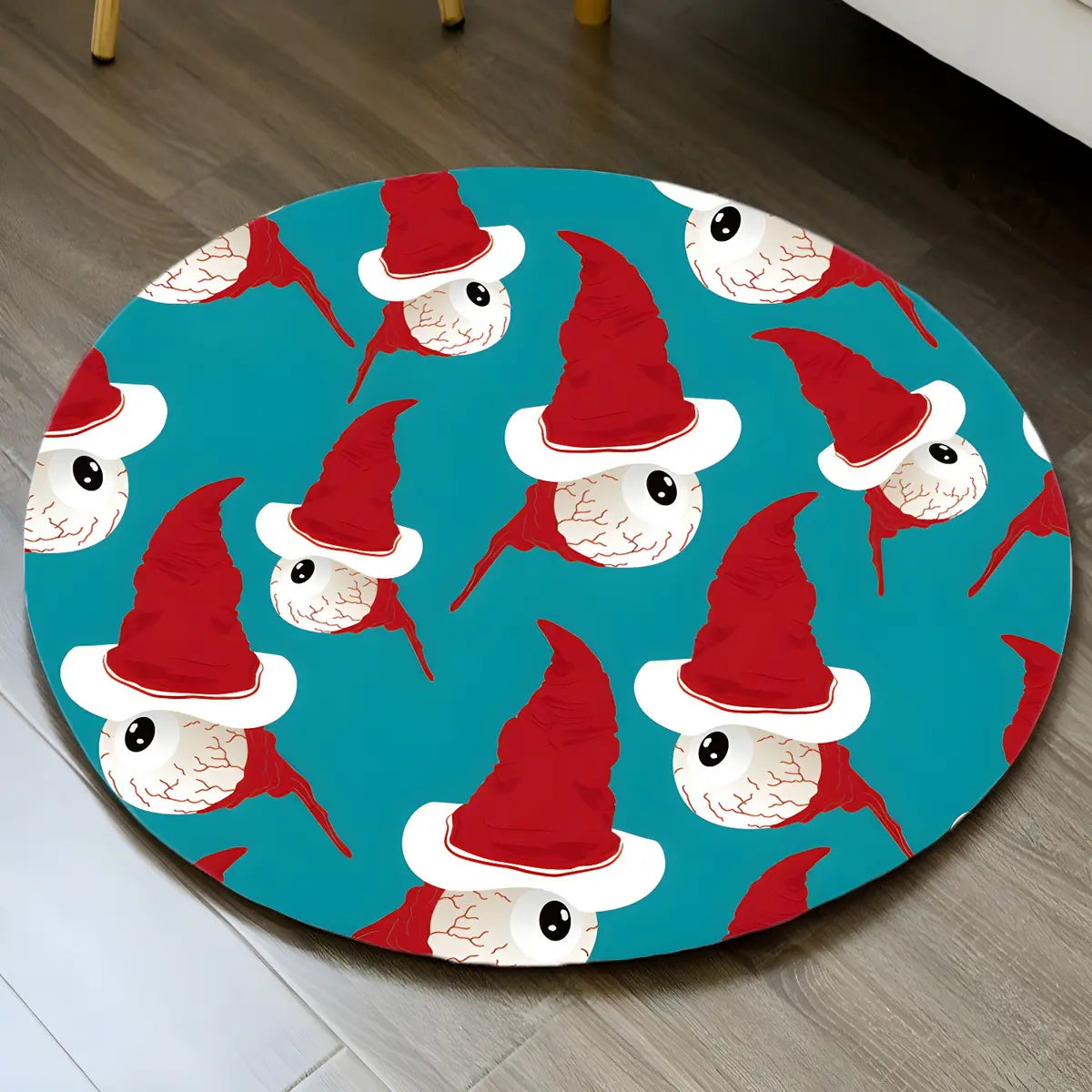 Cute Christmas Piggy Round Polypropylene Area Rug Image - 2