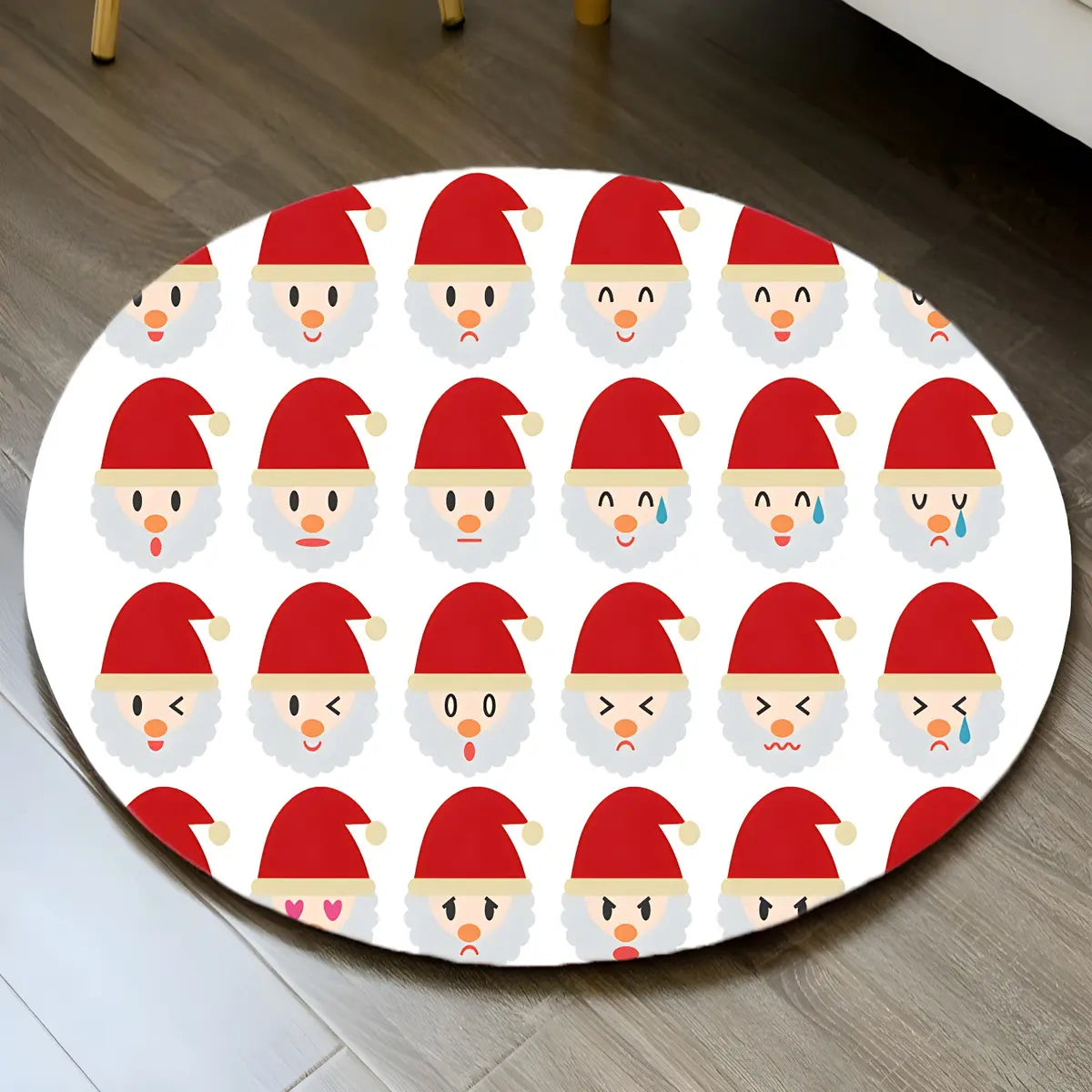 Cute Christmas Piggy Round Polypropylene Area Rug Image - 4