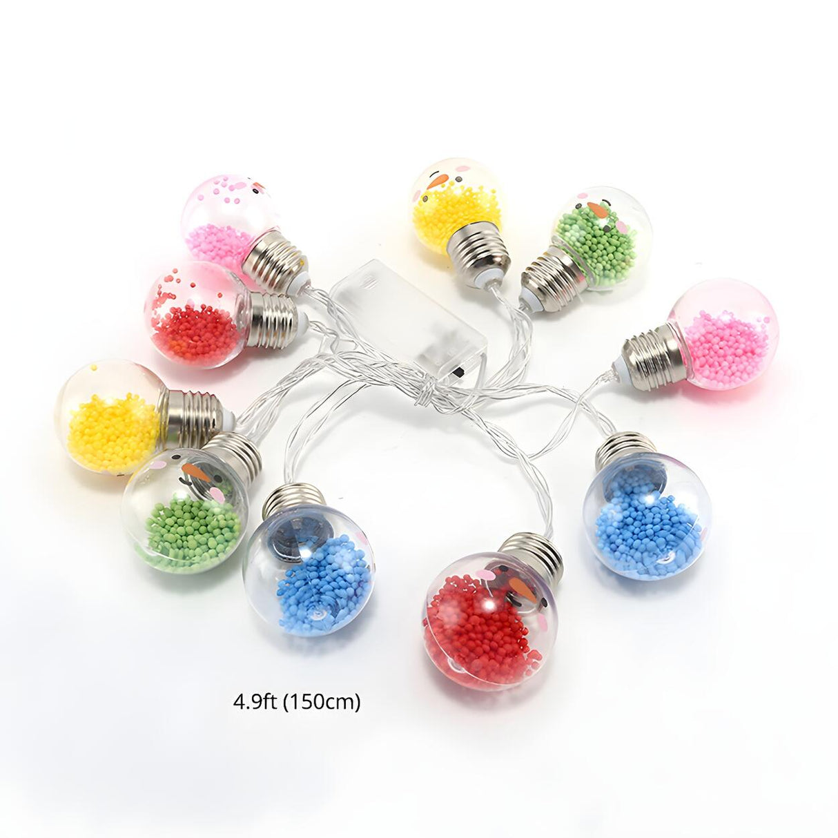Cute Christmas Smiling Snowman LED String Lights Image - 12