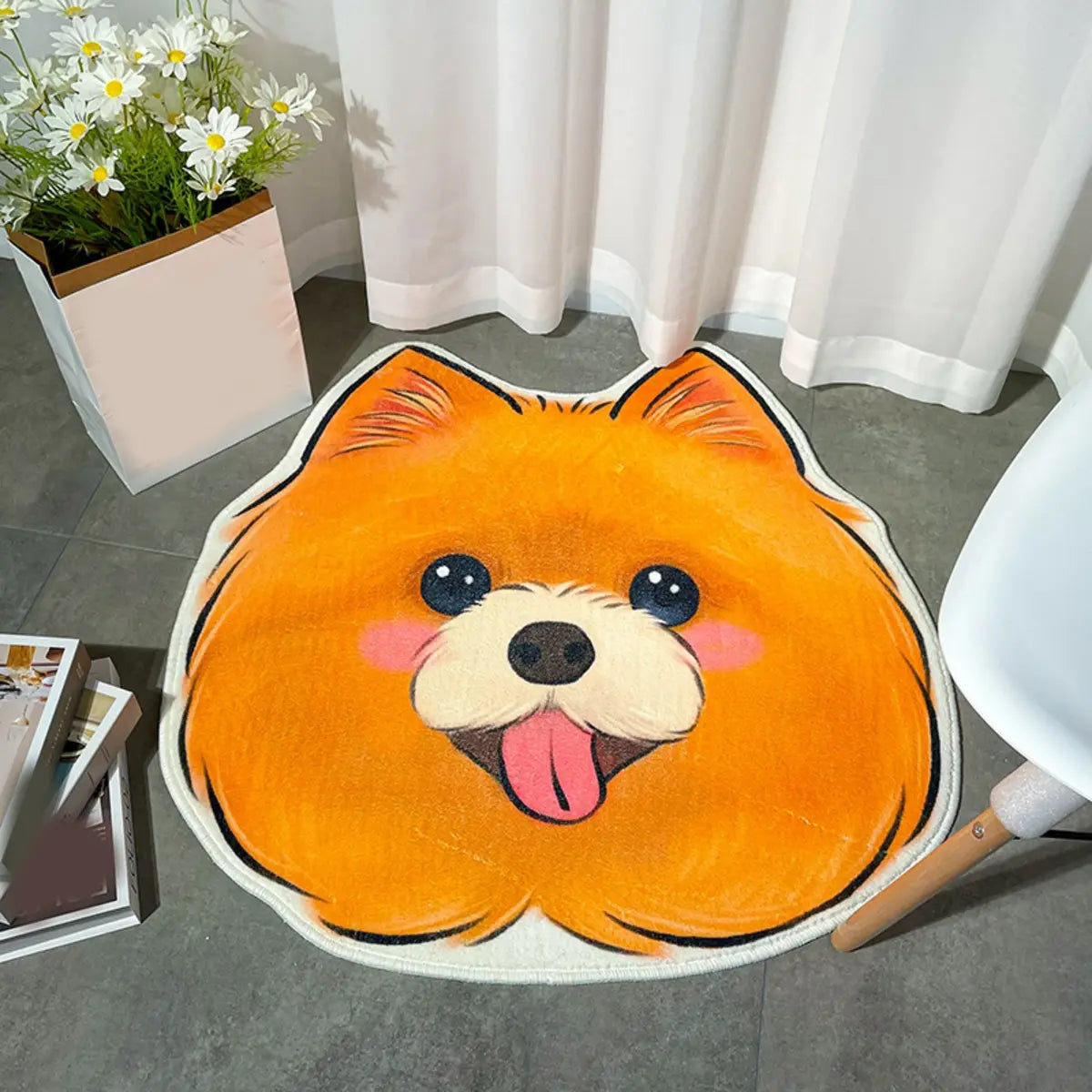 Cute Dog-Shaped Soft Imitation Wool Novelty Area Rug Image - 13