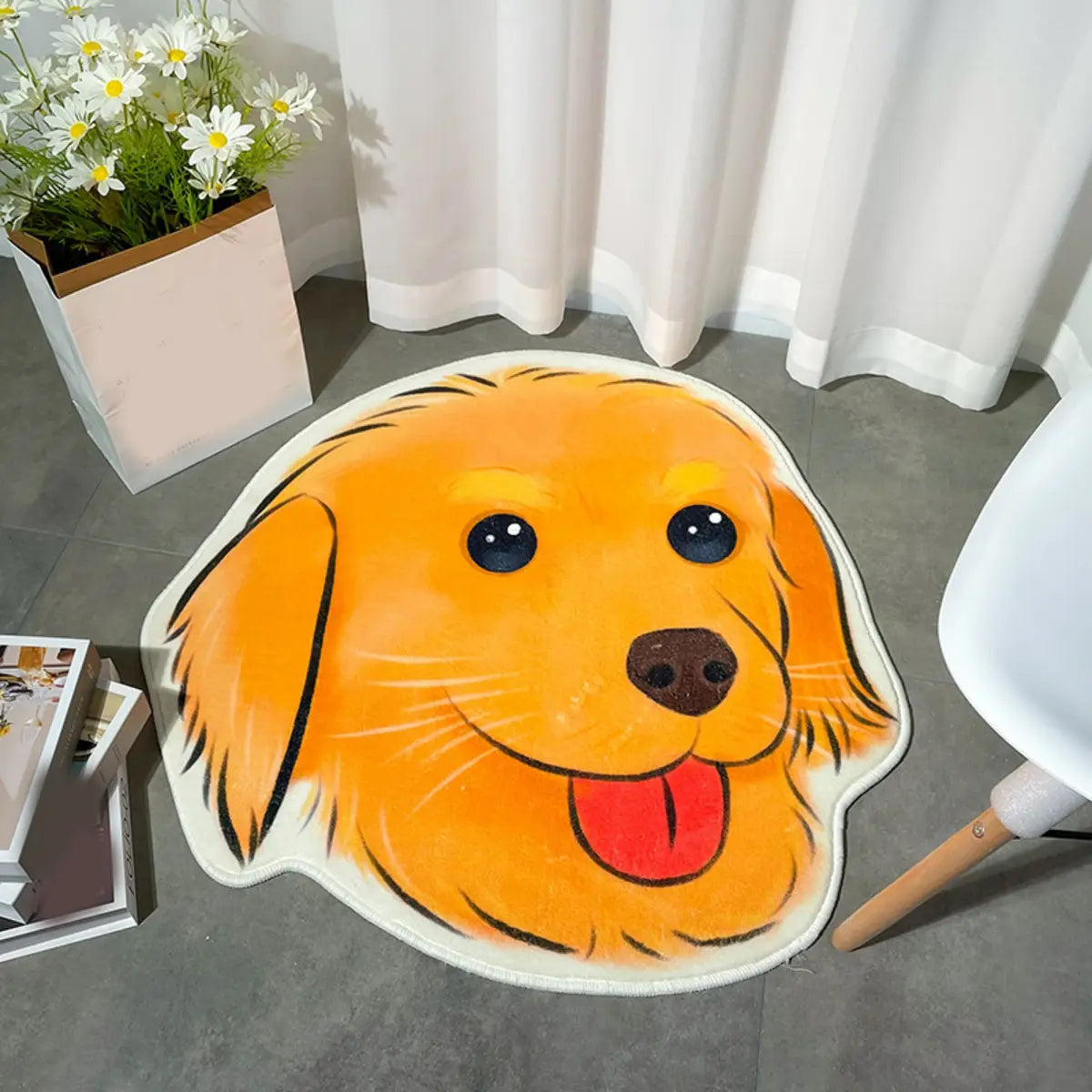 Cute Dog-Shaped Soft Imitation Wool Novelty Area Rug Image - 17