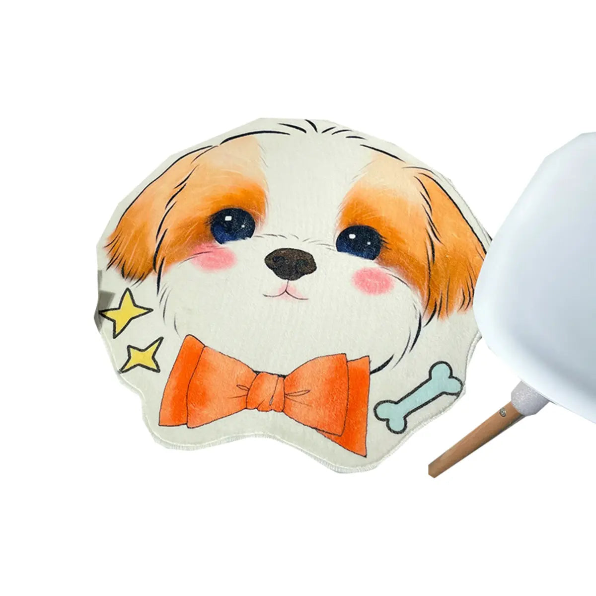 Cute Dog-Shaped Soft Imitation Wool Novelty Area Rug Image - 9