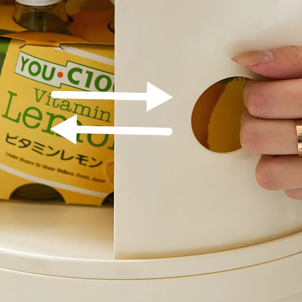 Cute Smiley Face Pattern Round Plastic Storage Nightstand Image - 11