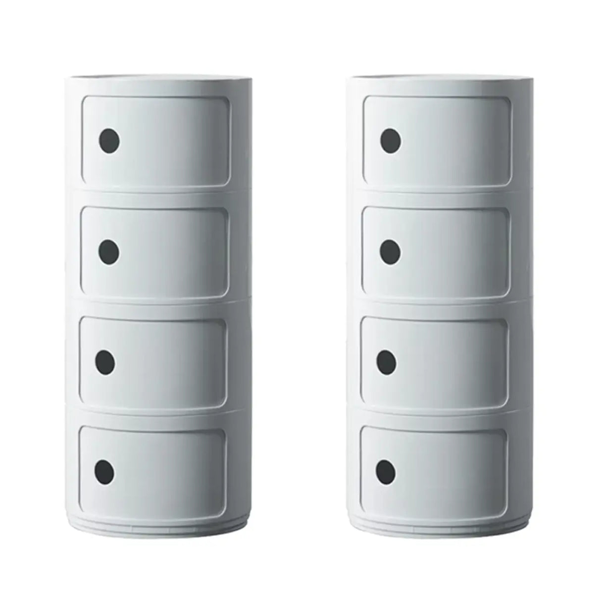 Cute Smiley Face Pattern Round Plastic Storage Nightstand Image - 26