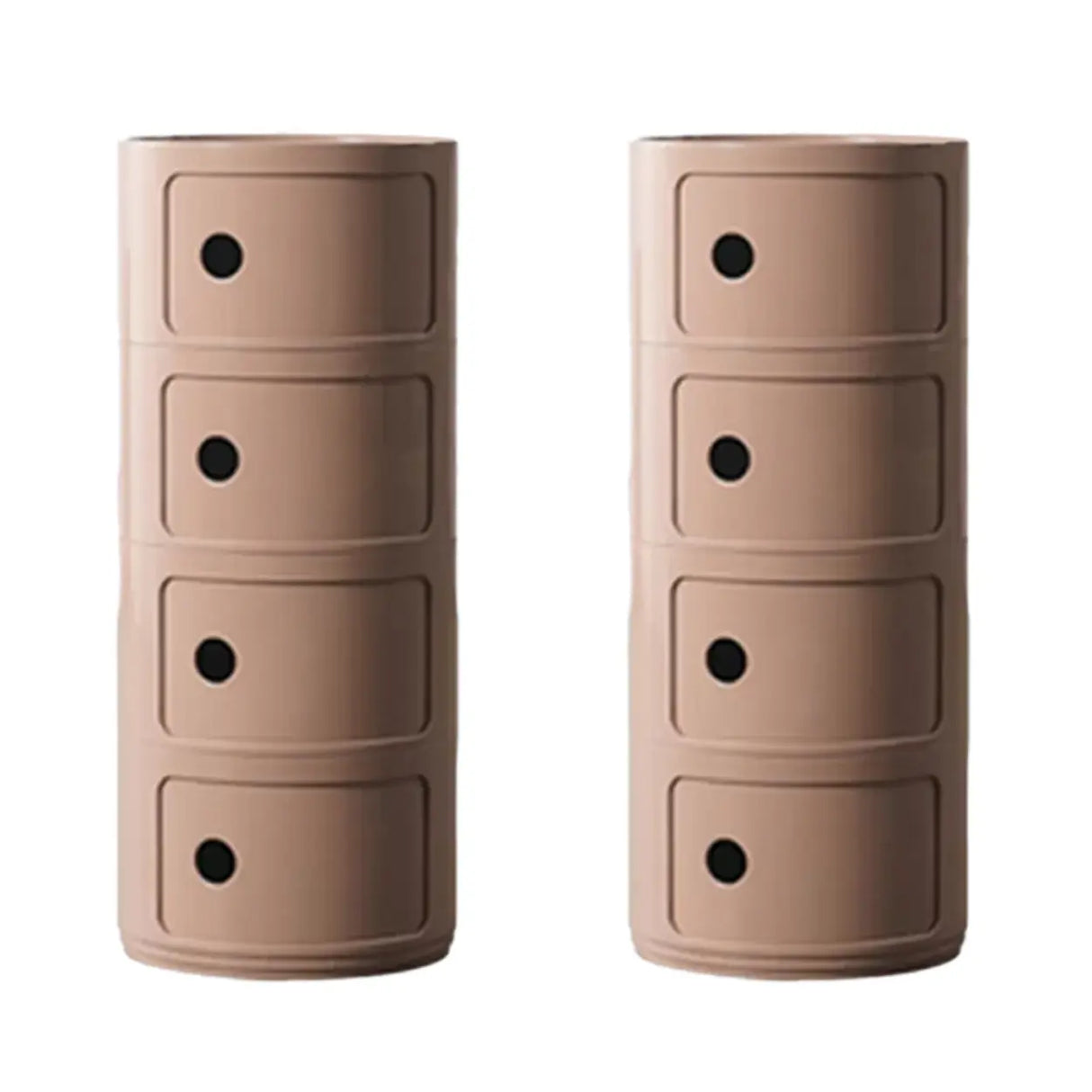 Cute Smiley Face Pattern Round Plastic Storage Nightstand Image - 27