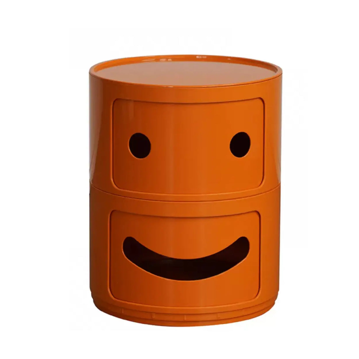 Cute Smiley Face Pattern Round Plastic Storage Nightstand Image - 2
