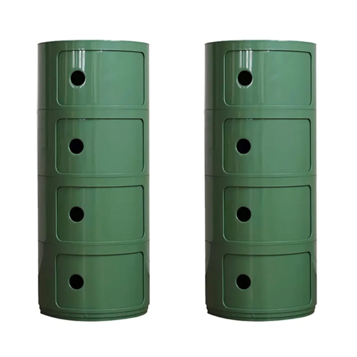 Cute Smiley Face Pattern Round Plastic Storage Nightstand Image - 30