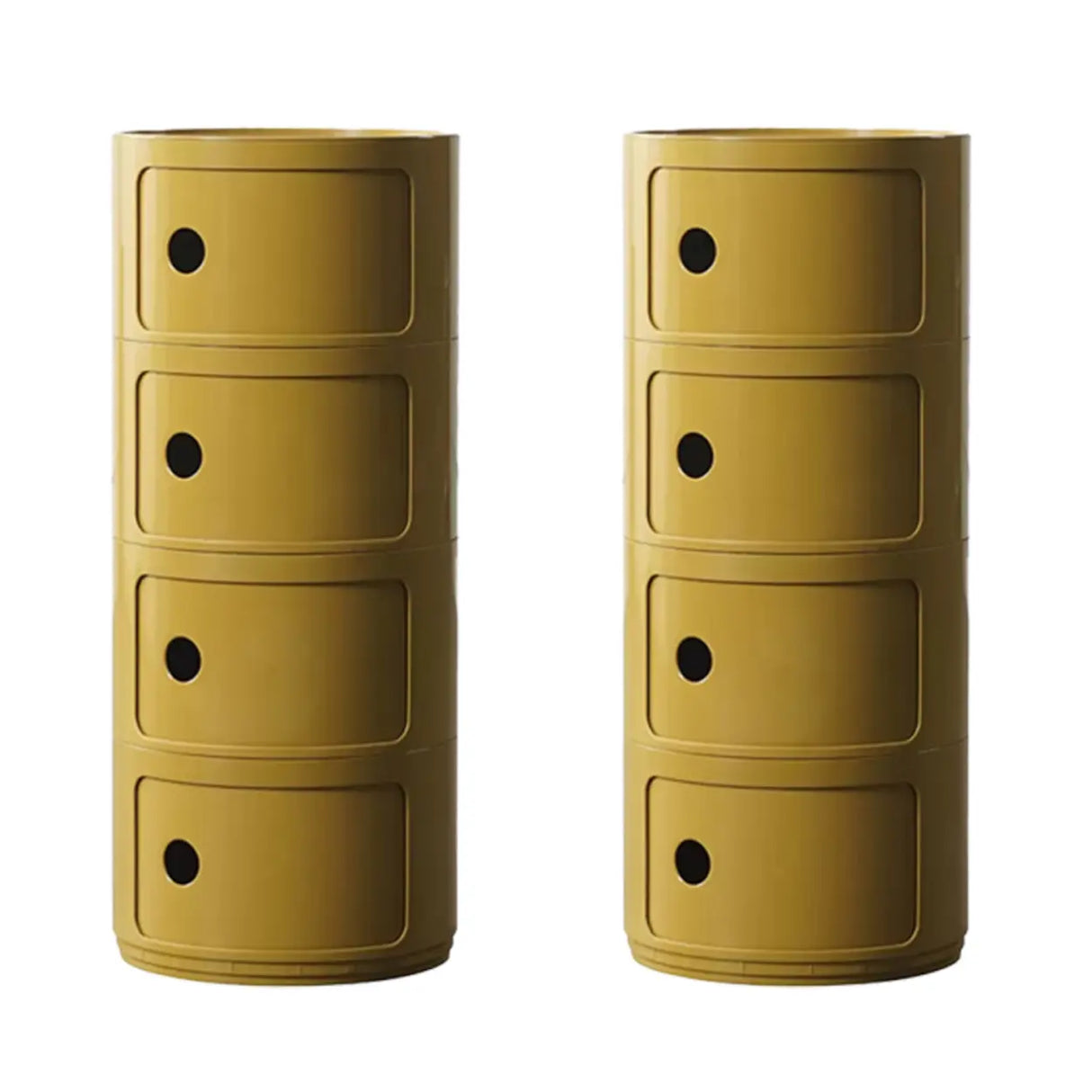 Cute Smiley Face Pattern Round Plastic Storage Nightstand Image - 31