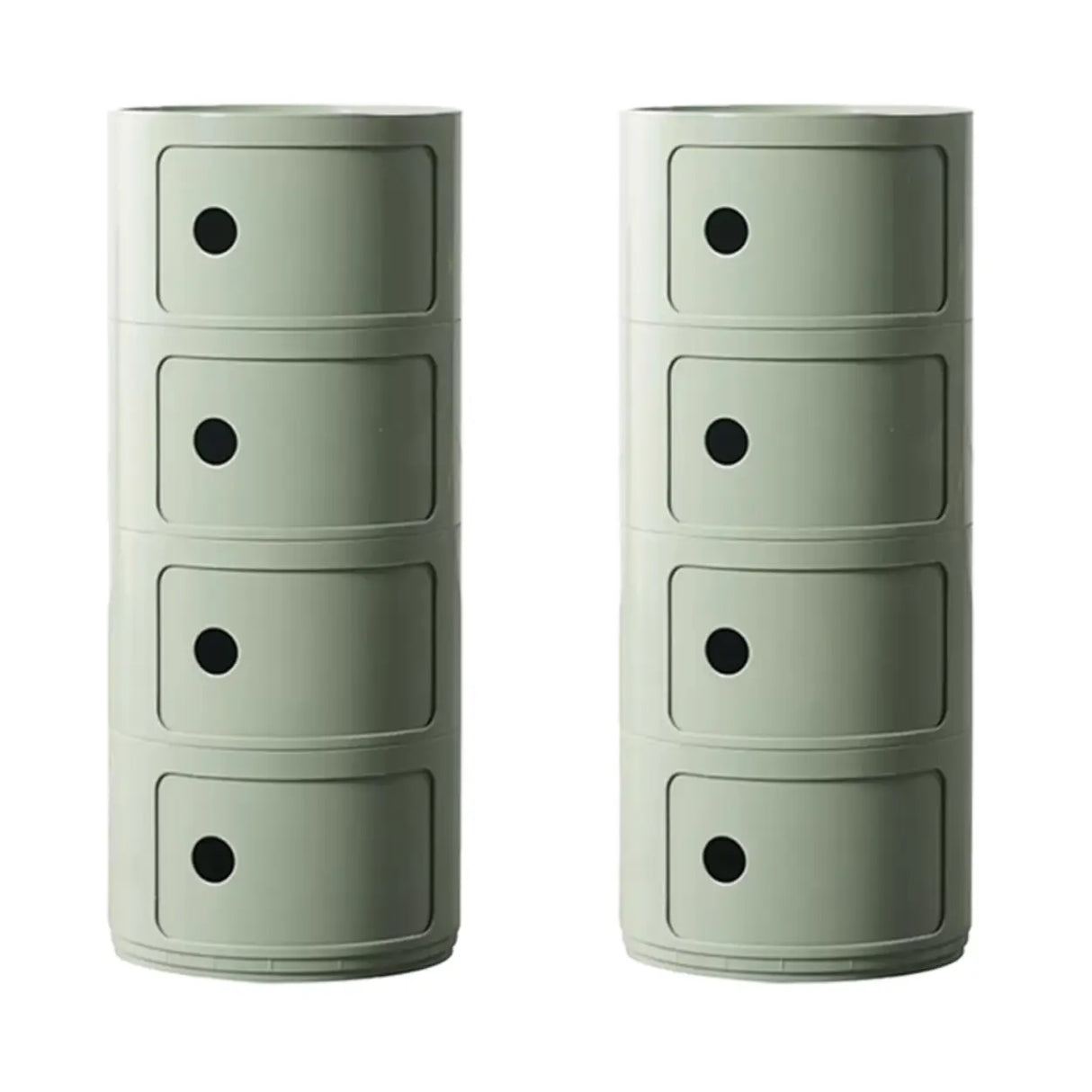 Cute Smiley Face Pattern Round Plastic Storage Nightstand Image - 34