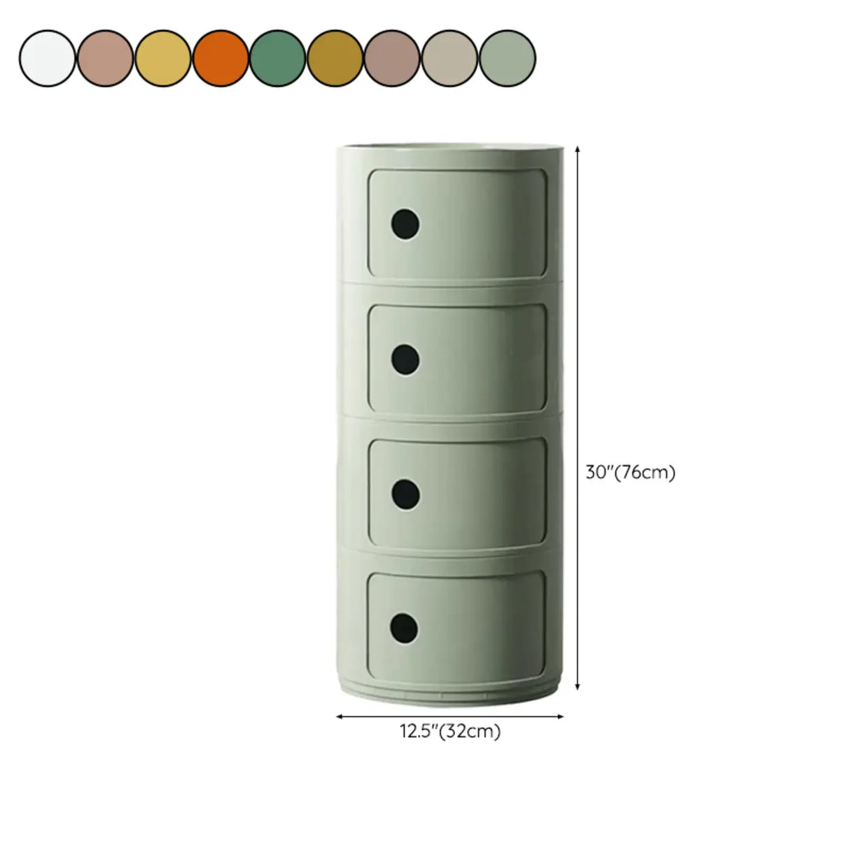 Cute Smiley Face Pattern Round Plastic Storage Nightstand