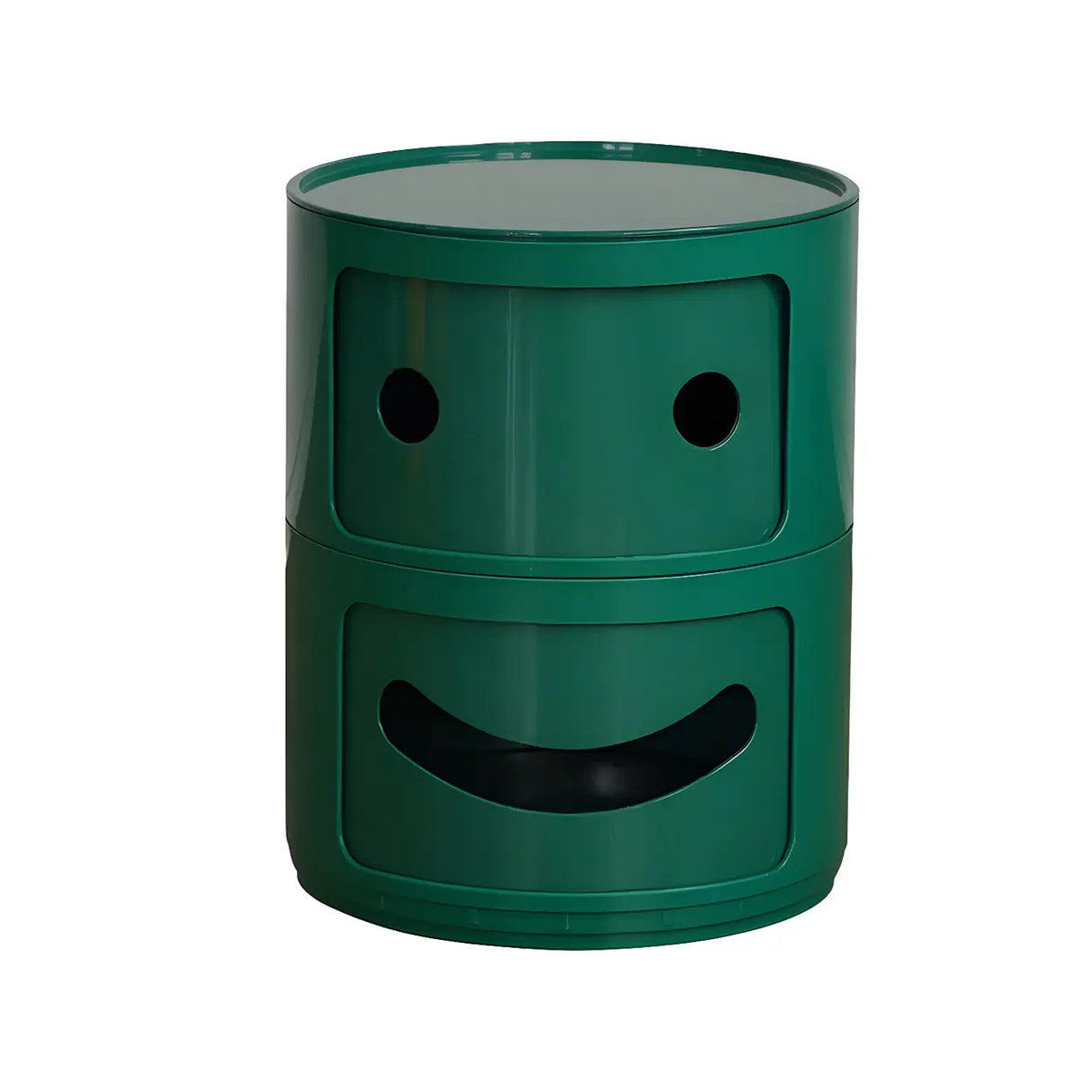Cute Smiley Face Pattern Round Plastic Storage Nightstand Image - 9