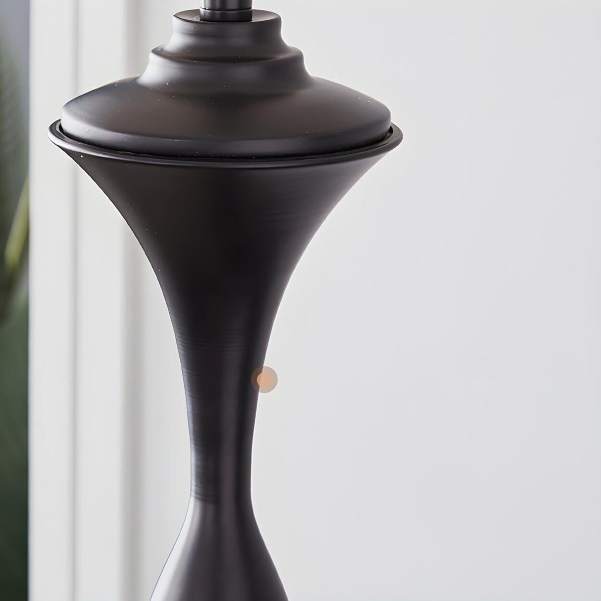 Cylinder Fabric Shade Black Traditional Floor Lamp Image - 4