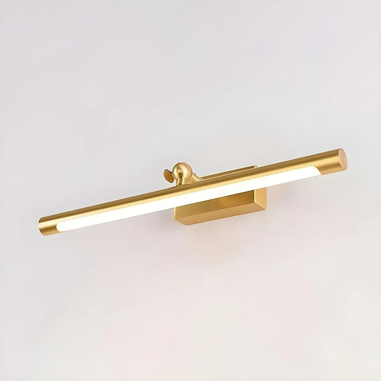 Cylinder Modern Gold Metal Mirror LED Vanity Light Image - 13