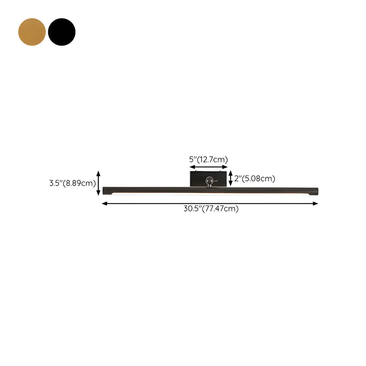 Cylinder Modern Gold Metal Mirror LED Vanity Light Image - 17