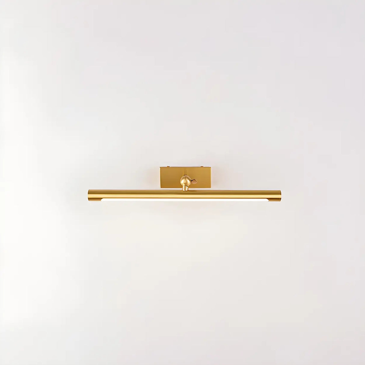 Cylinder Modern Gold Metal Mirror LED Vanity Light Image - 2