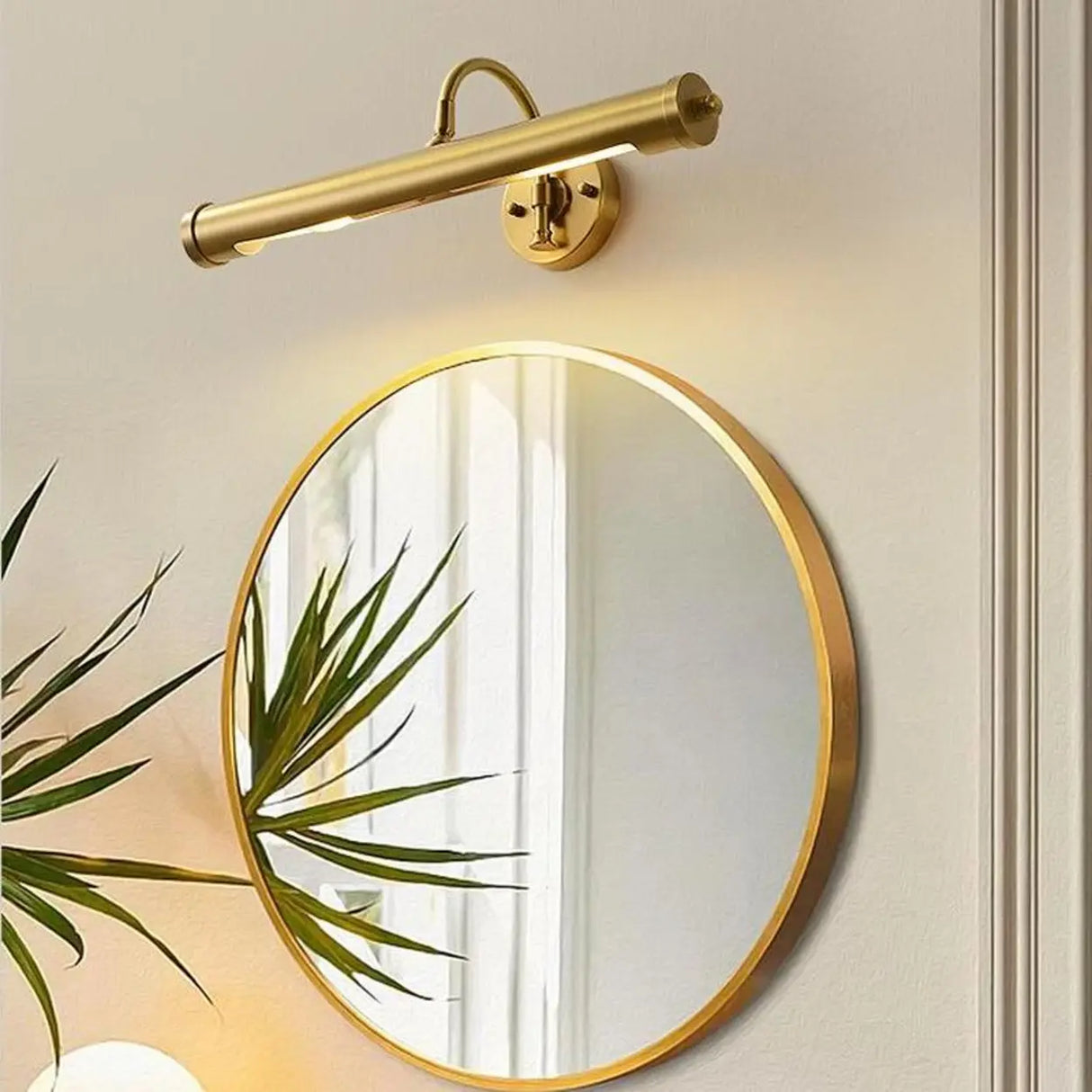 Cylinder Modern Gold Metal Wall Mounted Vanity Light Image - 1