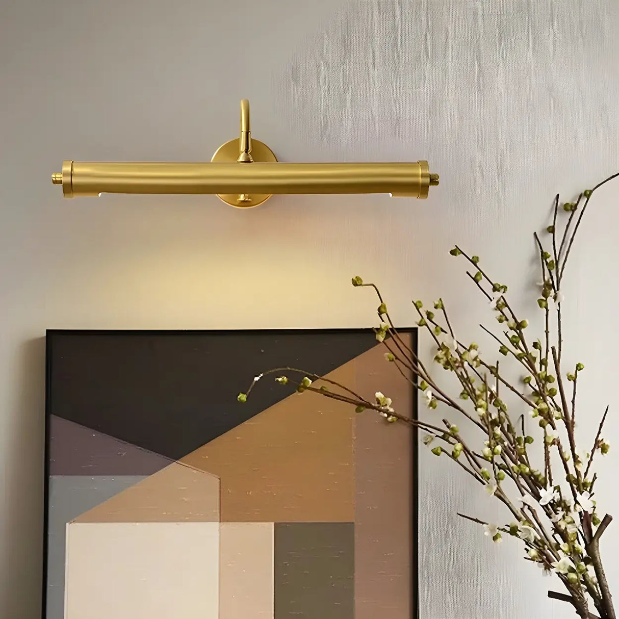 Cylinder Modern Gold Metal Wall Mounted Vanity Light Image - 5