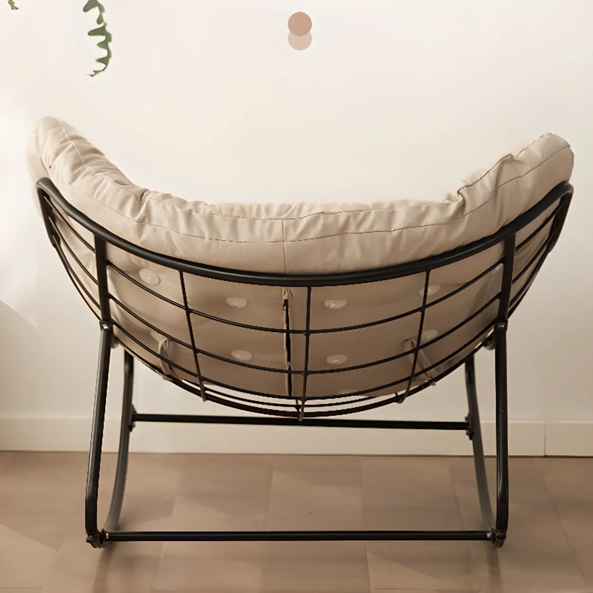 Dark Blue Waterproof Upholstered Tufted Rocking Chair Image - 6