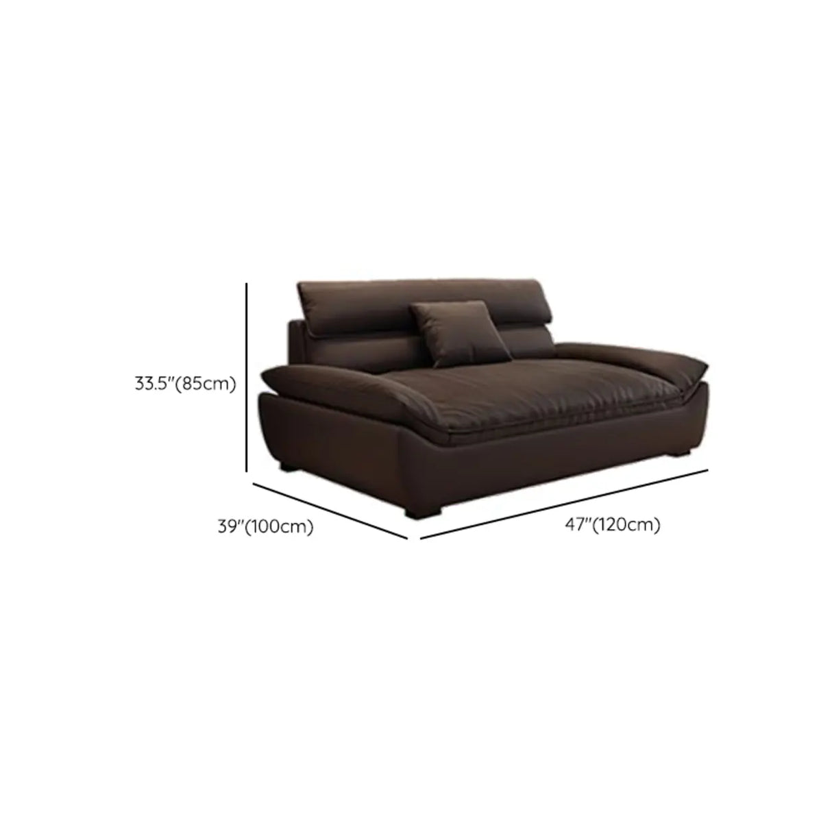 Dark Coffee Scratch Resistant Leather Wood Frame Sofa