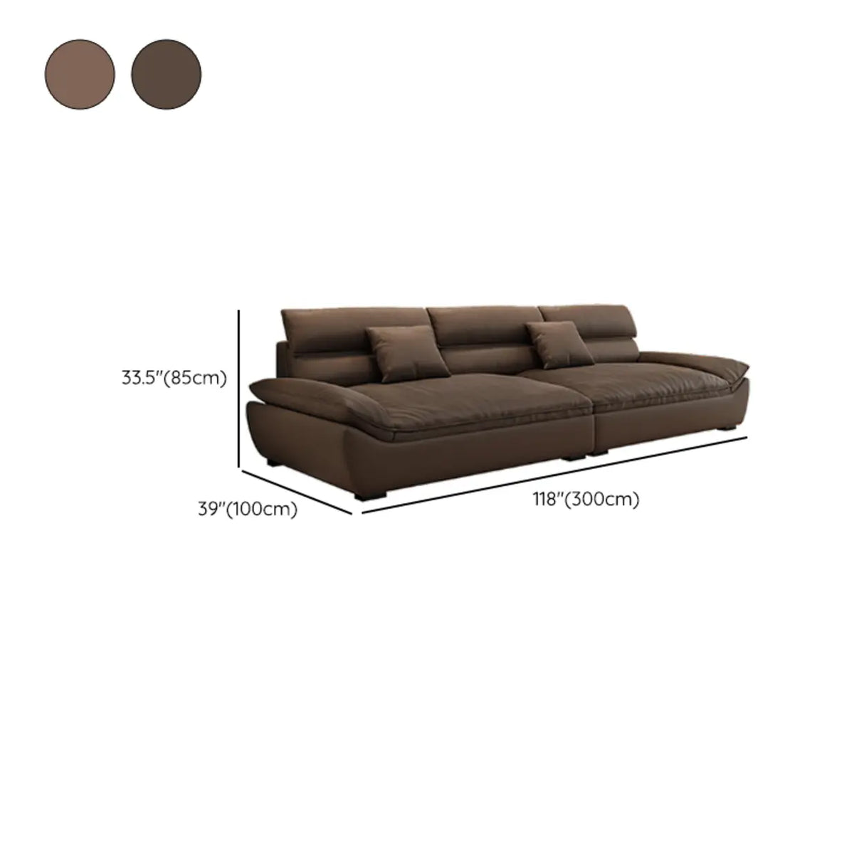 Dark Coffee Scratch Resistant Leather Wood Frame Sofa Image - 11