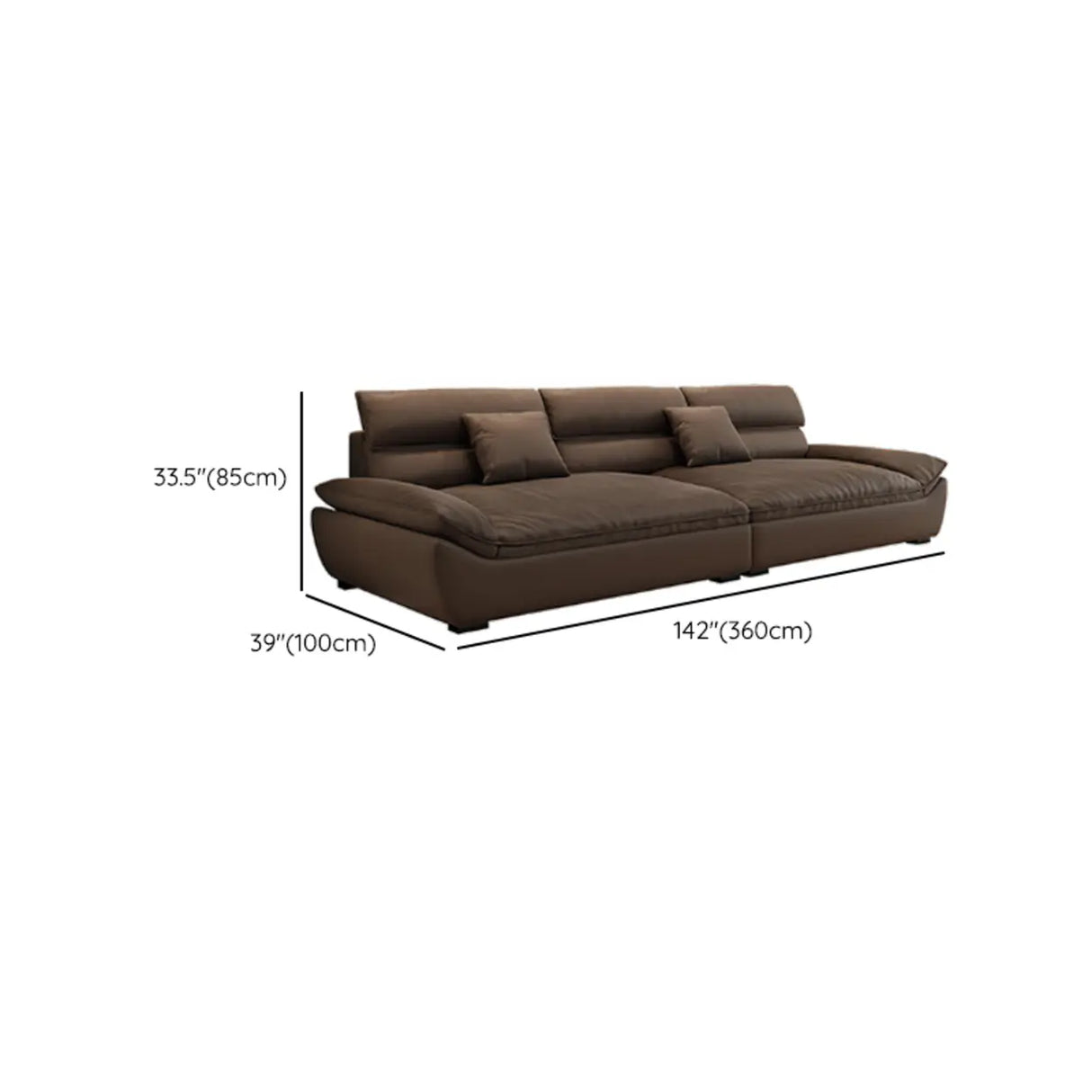 Dark Coffee Scratch Resistant Leather Wood Frame Sofa Image - 13