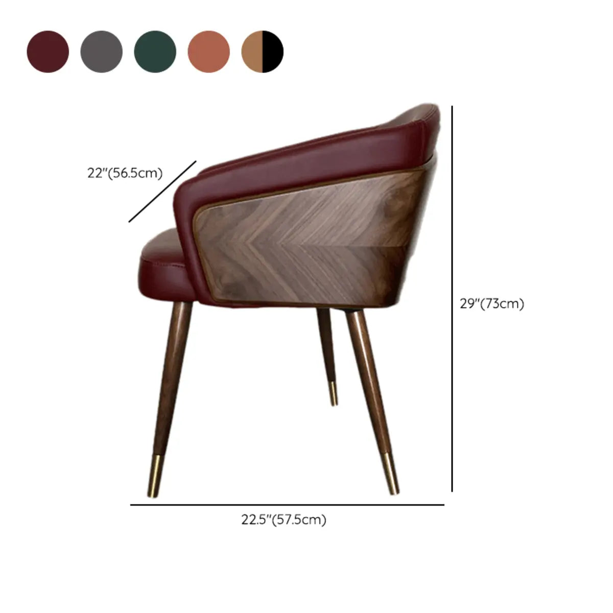 Dark Gray-Beige Fixed Back Arm Chair with Four Legs Image - 17