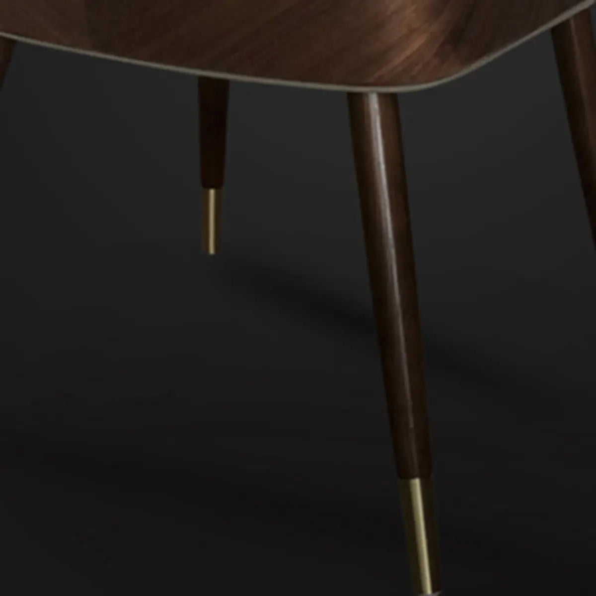 Dark Gray-Beige Fixed Back Arm Chair with Four Legs Image - 3