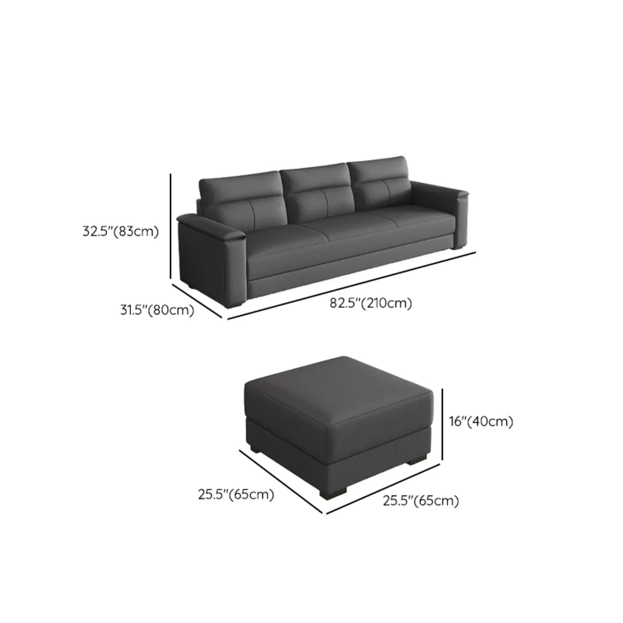 Dark Gray Scratch Resistant Cloth Cushion Back Sofa Image - 29