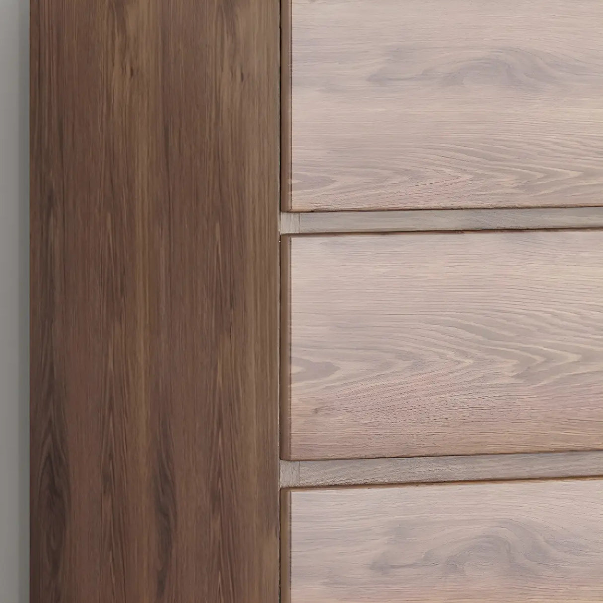 Dark Khaki Finish Oak Wood Dresser for Drawers Image - 11