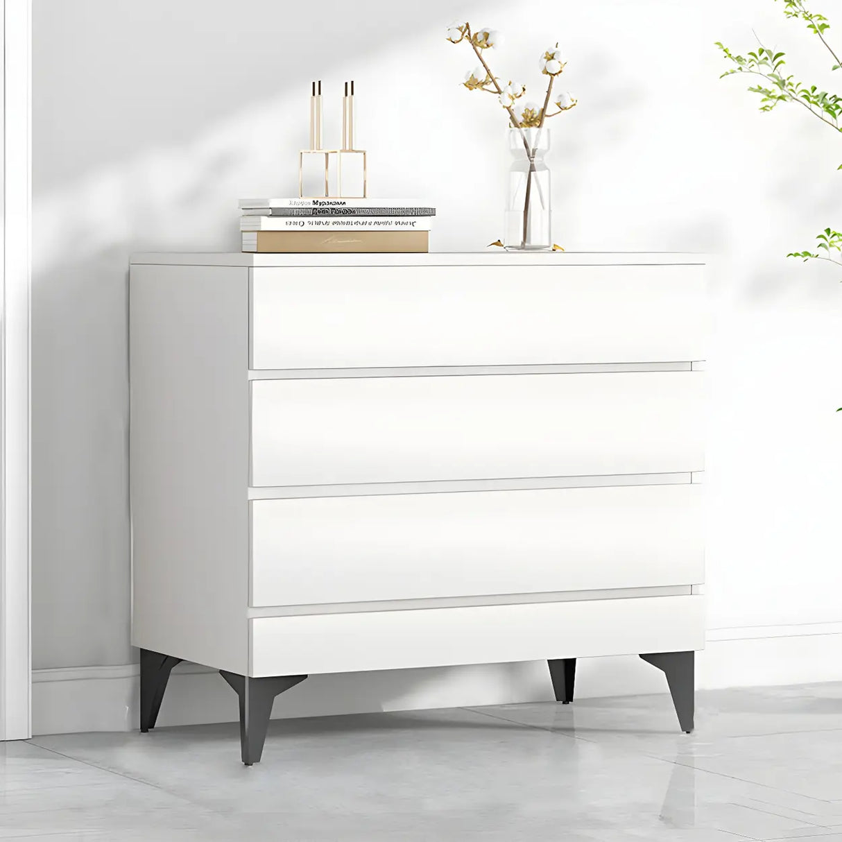 Dark Khaki Finish Oak Wood Dresser for Drawers Image - 17