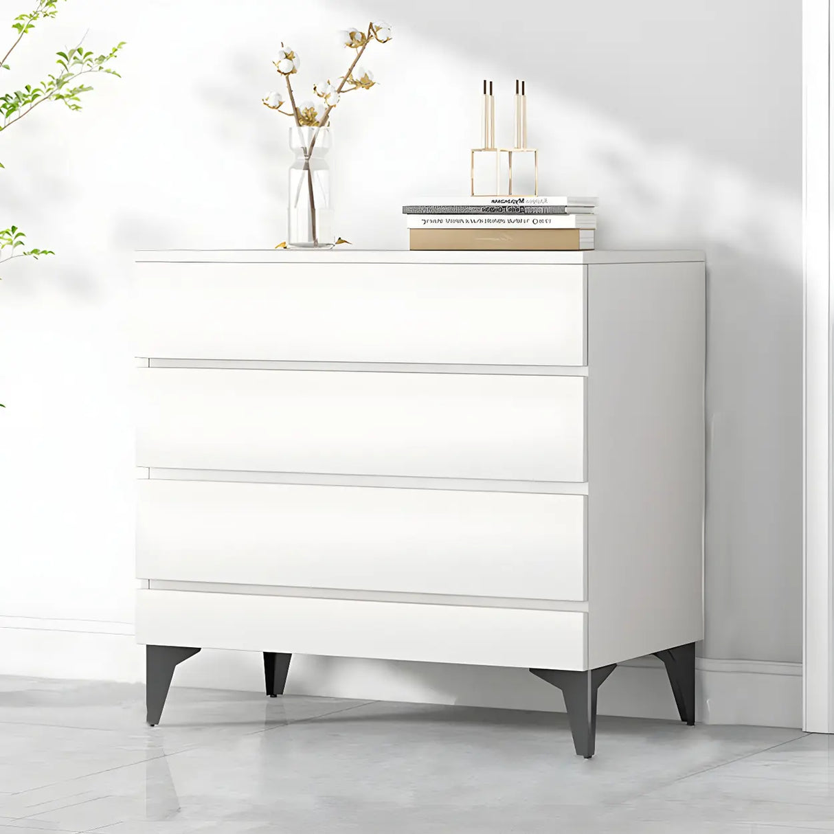 Dark Khaki Finish Oak Wood Dresser for Drawers Image - 20