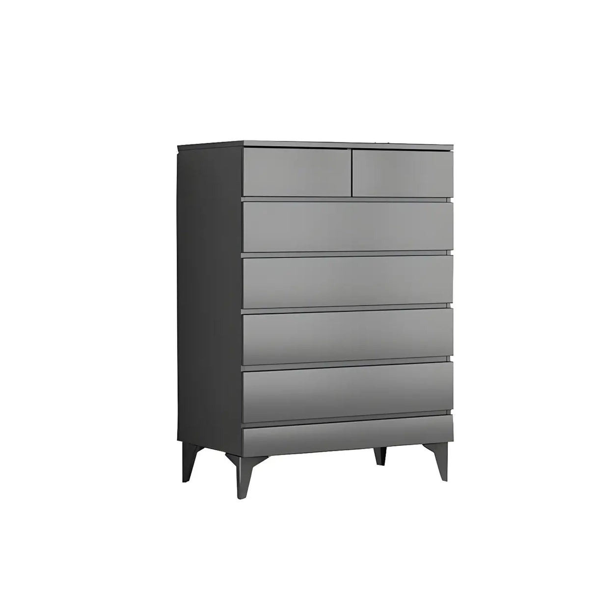 Dark Khaki Finish Oak Wood Dresser for Drawers Image - 9