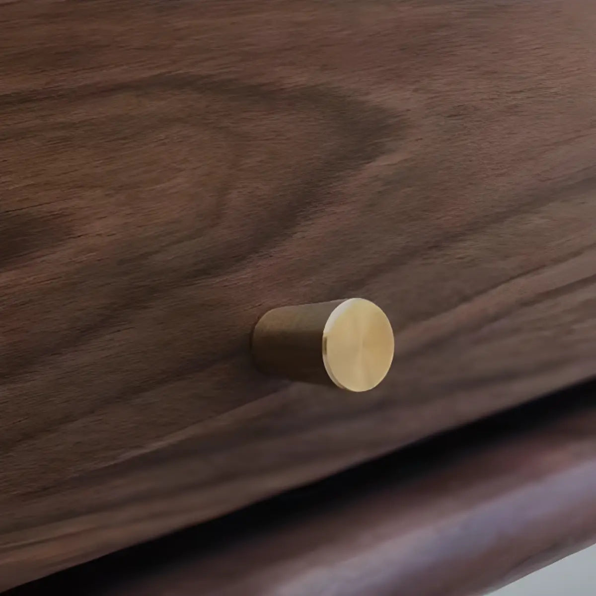 Dark Walnut Wood Drawers Shelves Cabinets TV Stand Image - 6