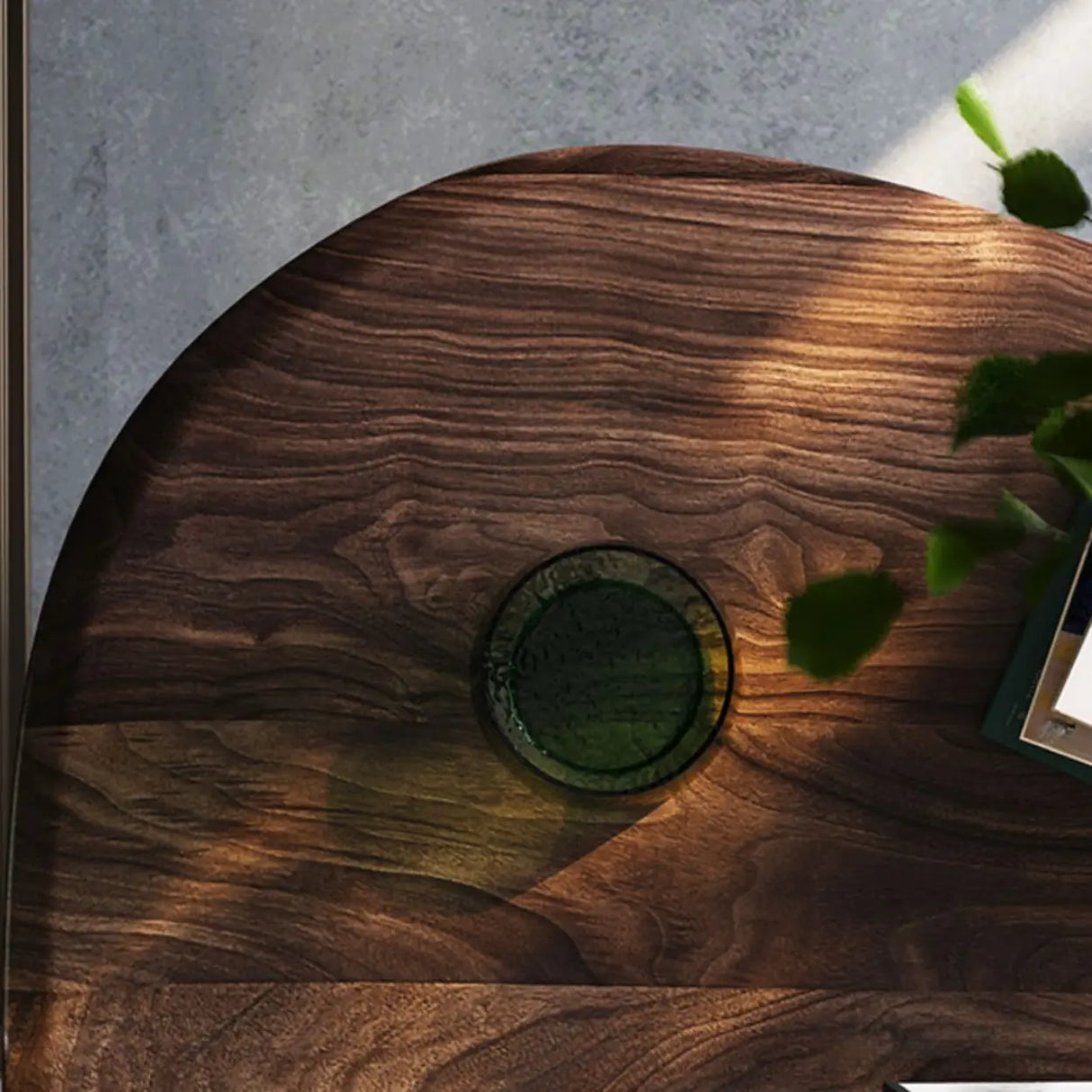 Decorative Black Irregular Abstract Walnut Console Table Image - 7