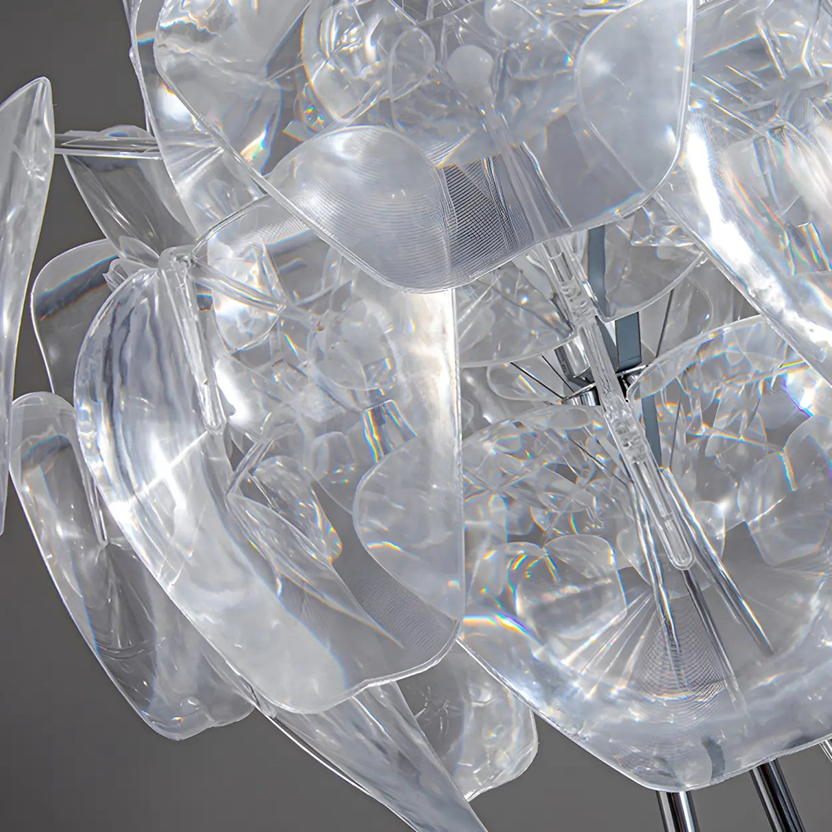 Decorative Clear Multi-storey Shade Metal Floor Lamp Image - 11