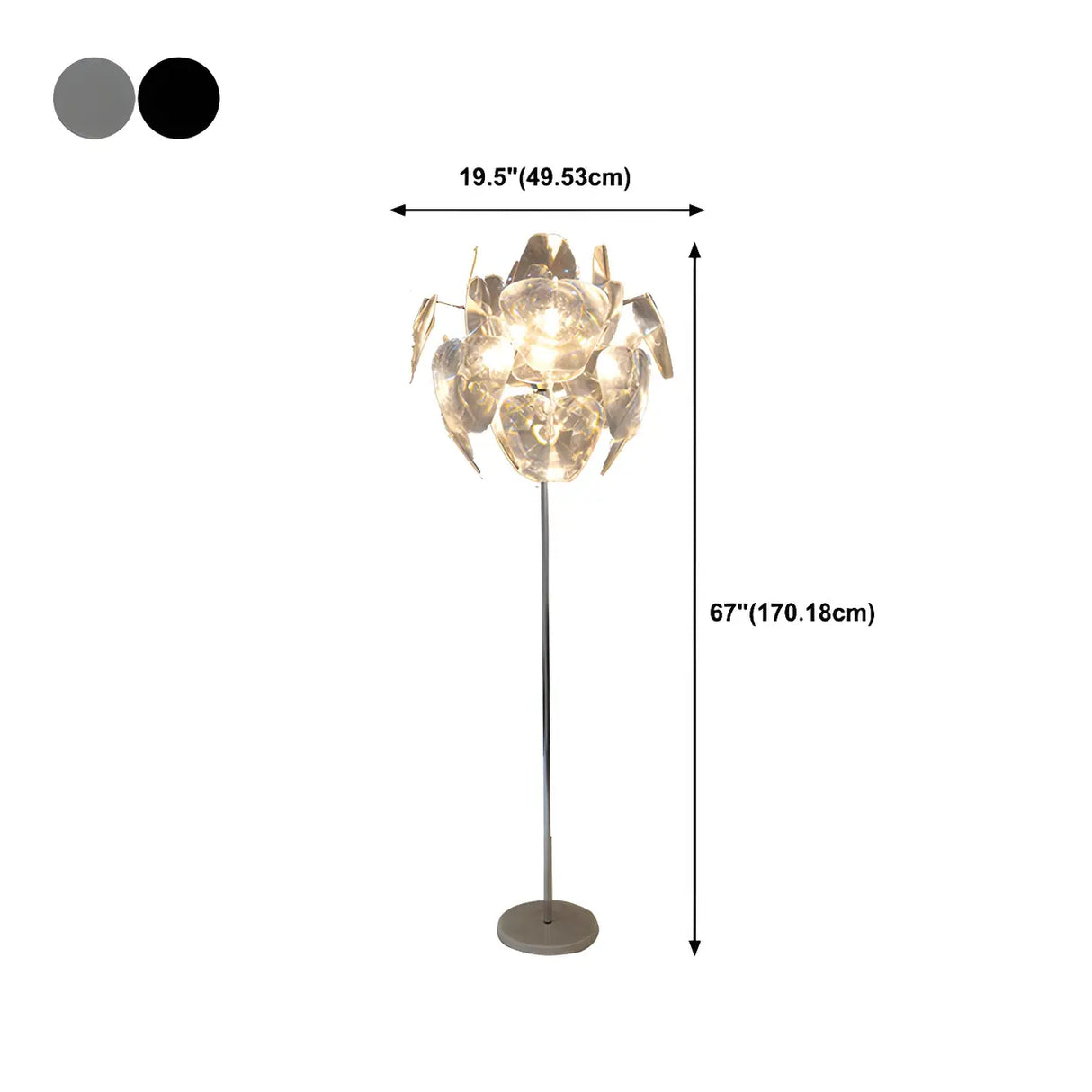 Decorative Clear Multi-storey Shade Metal Floor Lamp Image - 18